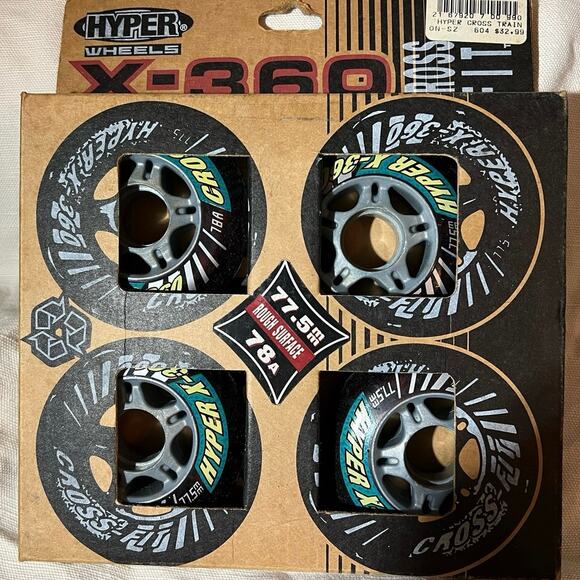 Hyper Wheels X-360 Cross Fit 77.5mm Rough Surface  78A or 82A New in Box ~ 
USA - Picture 8 of 10